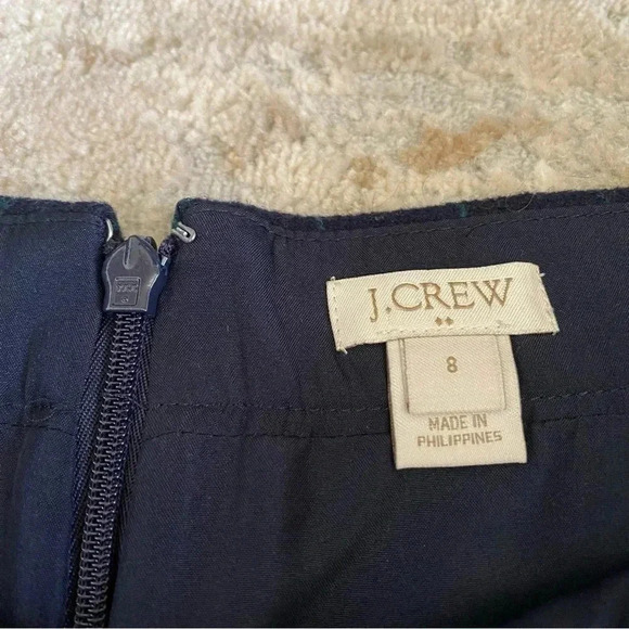 J. Crew Plaid Wool Mini Skirt A-Line Lined Blue Green: 8 - Picture 4 of 6